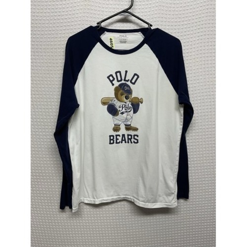 Polo Ralph Lauren Bears Baseball White/Blue Long Slv. T-Shirt Men L Philippines